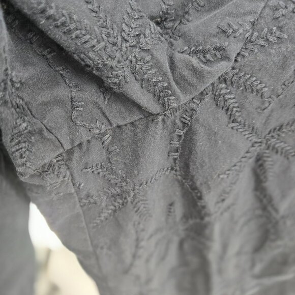 House of Harlow 1960 Black Embroidered Palm Trees Barrel Pants XS - Picture 6 of 12